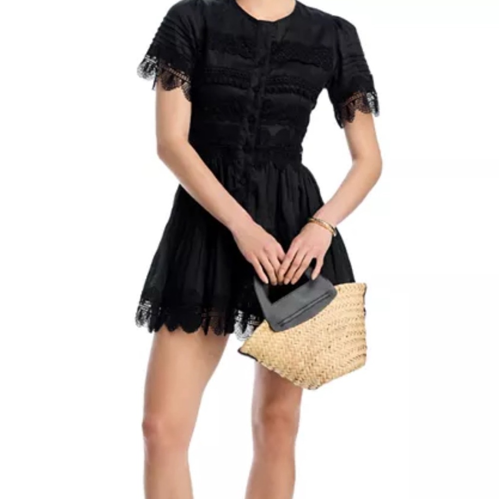 Waimari Women's Black Lace-Trim Short Dress